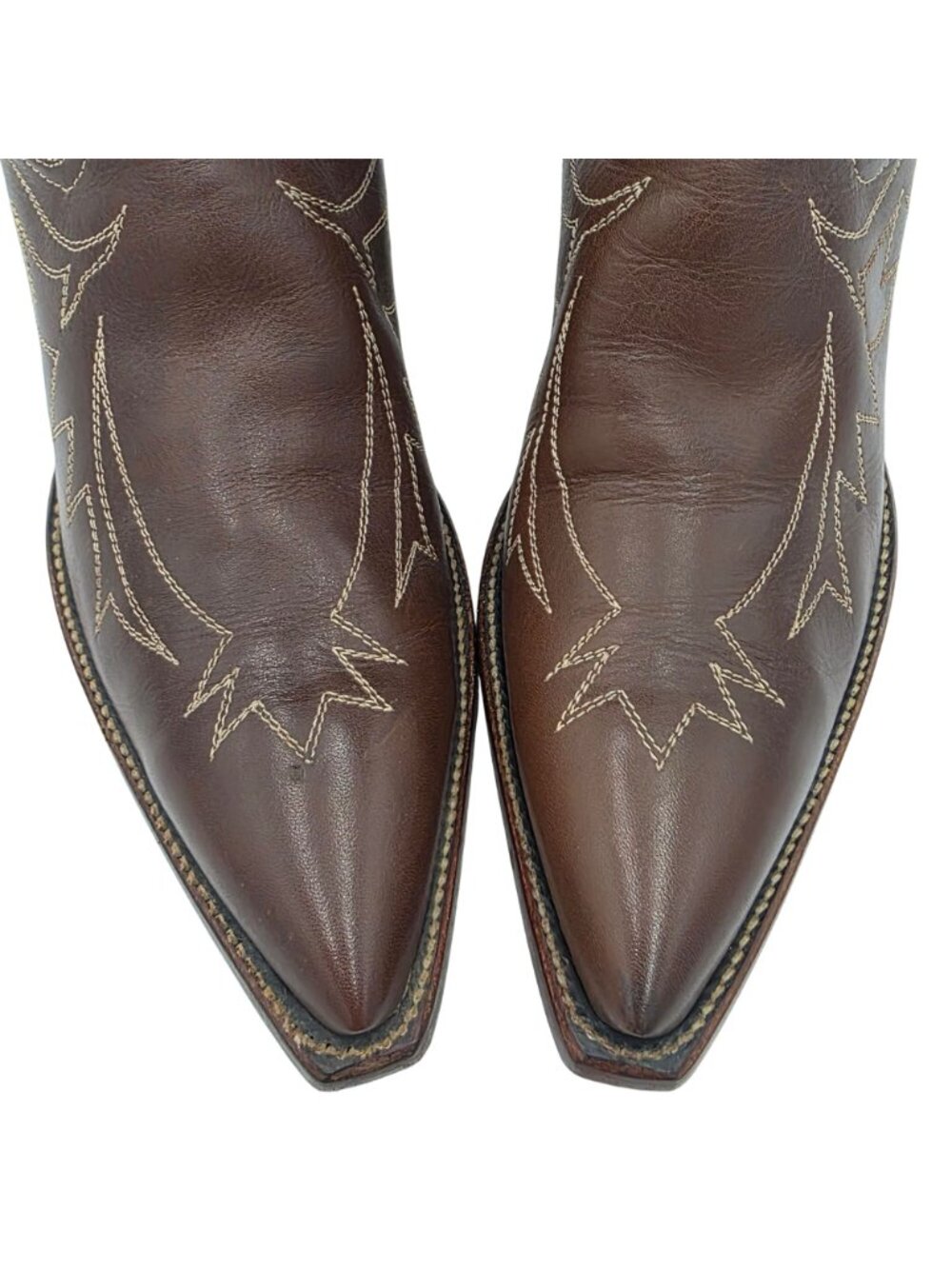 Rocketbuster Boots Women 7.5 Brown Blue Short Leather Cowgirl Western TexasUSA - Picture 11 of 16